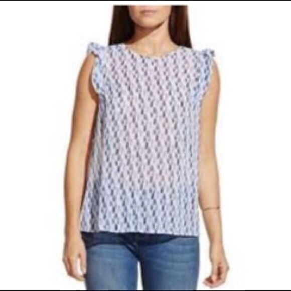 TWO By Vince Camuto Tribal Ruffle Sleeveless Top - Picture 6 of 8